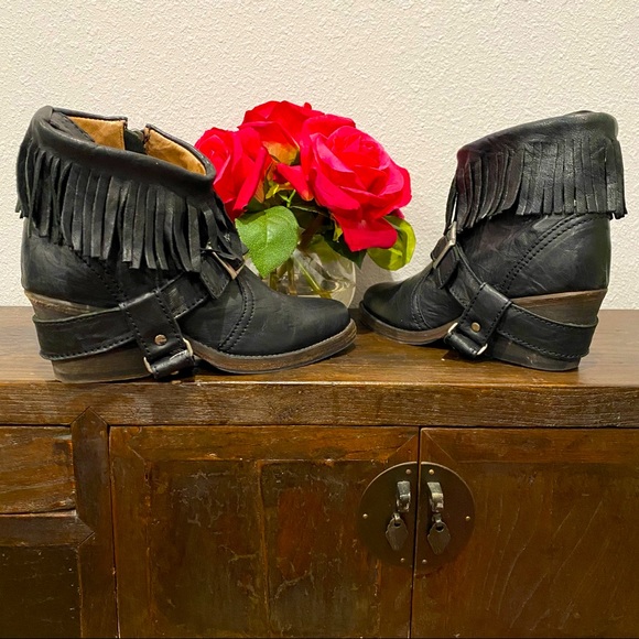 AllSaints Bonny Cuban Fringe Harness Ankle Boots (Size 6) (EU 36)🌹 - Picture 1 of 16